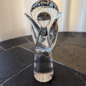 Elegant Solid Glass Angel Figurine